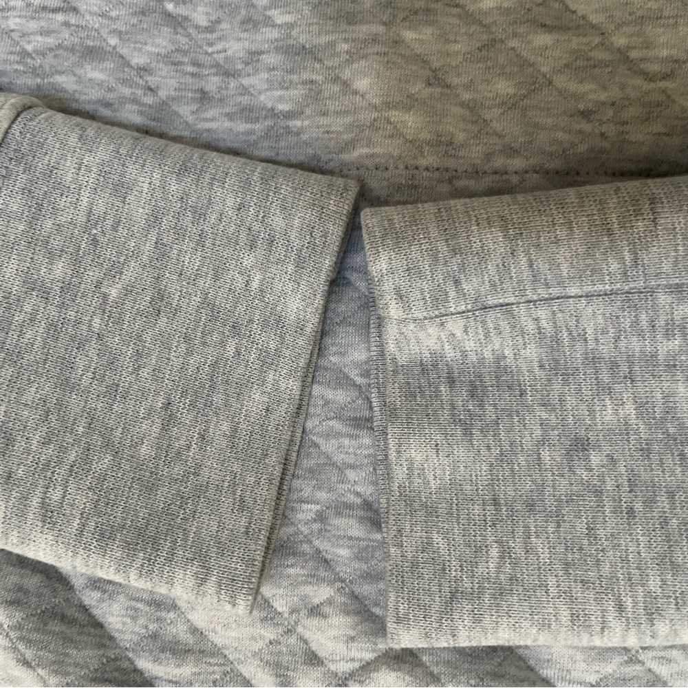 LL Bean 502745 quilted quarter zip 1/4 light gray pullover lightweight jacket XS - Picture 4 of 10